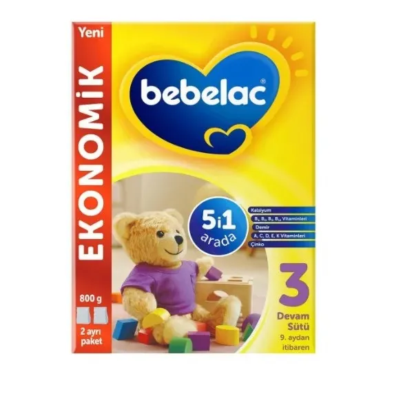 Bebelac 3 Bebek Devam Sütü 800 Gr 9-12 Ay