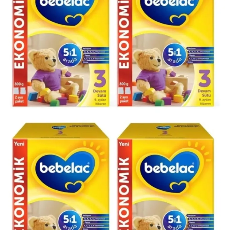 Bebelac 3 Bebek Devam Sütü 800 Gr 9-12 Ay X 4 Adet -kofre