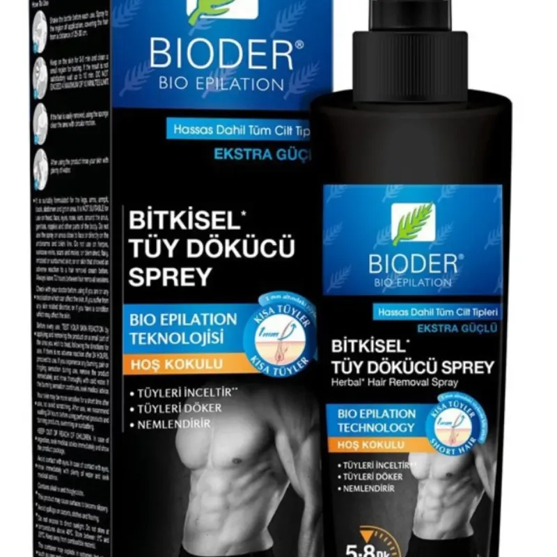 Bioder Erkekler İçin Tüy Dökücü Krem Sprey 175 Ml
