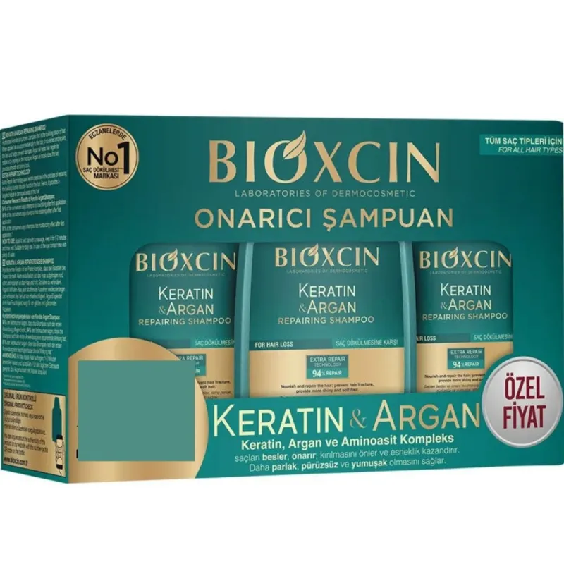 Bioxcin Keratin Ve Argan Onarıcı Şampuan 300 Ml - 3 Al 2 Öde