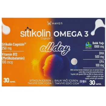 Haver Sitikolin Omega 3 Allday 60 Yumuşak Kapsül