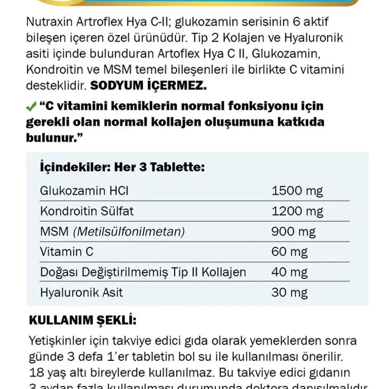 Nutraxin Artroflex Hya-c-ıı 90 Tablet