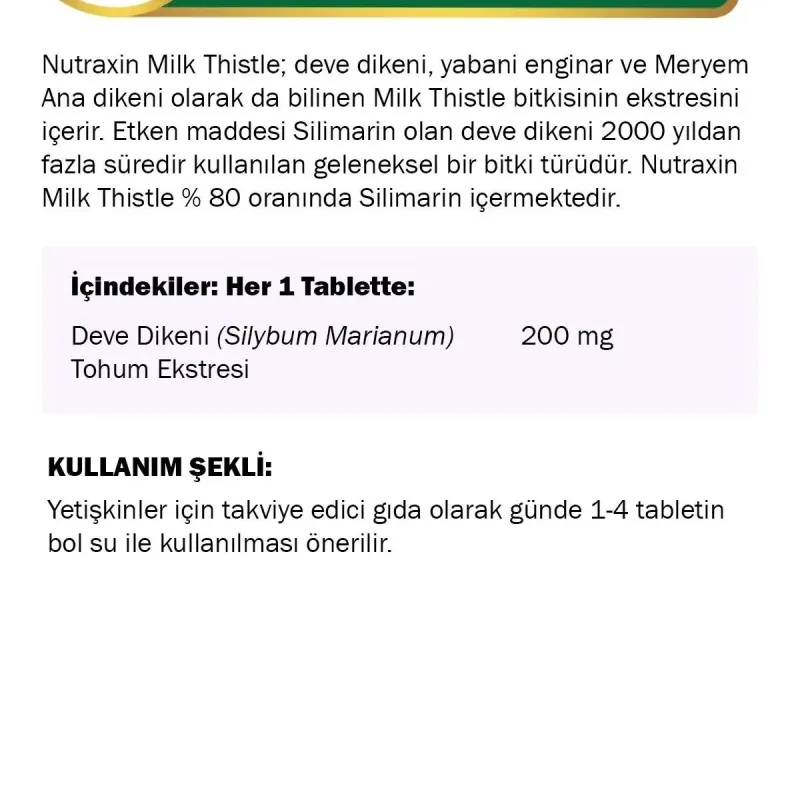 Nutraxin Milk Thistle 60 Tablet
