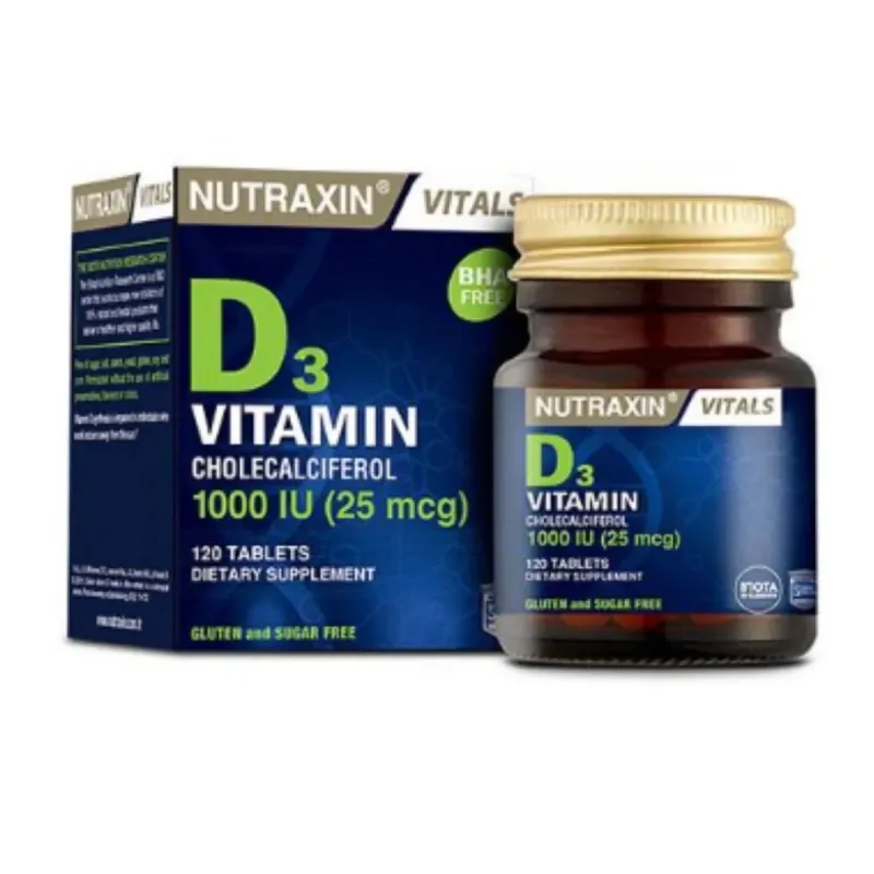 Nutraxin Vitals D3 Vitamin 1000 Iu 25 Mcg 120 Tablet Takviye edici gıda