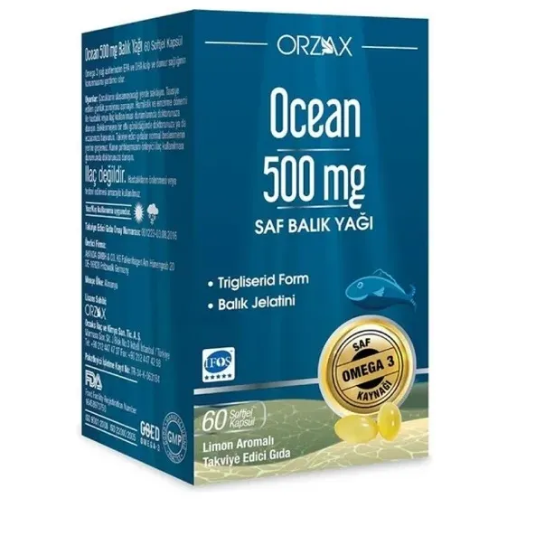 Ocean Omega 3 Balık Yağı 500 Mg 60 Kapsül
