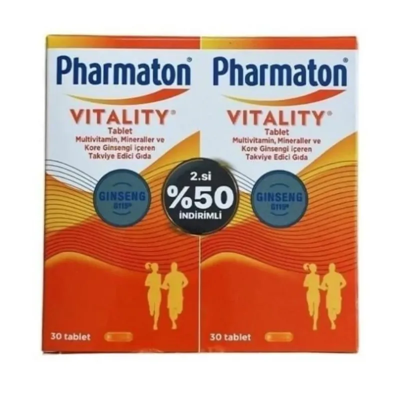 Pharmaton Vitality 30 Tablet Avantajlı 2'li Paket - 2.si %70 İndirimli