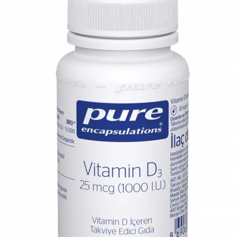 Pure Encapsulations vitamin D3 25 Mcg 1000 Iu 30 Kapsül