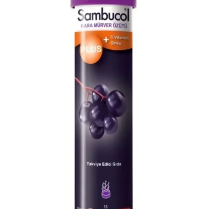 Sambucol Plus Kara Mürver Özütü + C Vitamini & Çinko 15 Kapsül